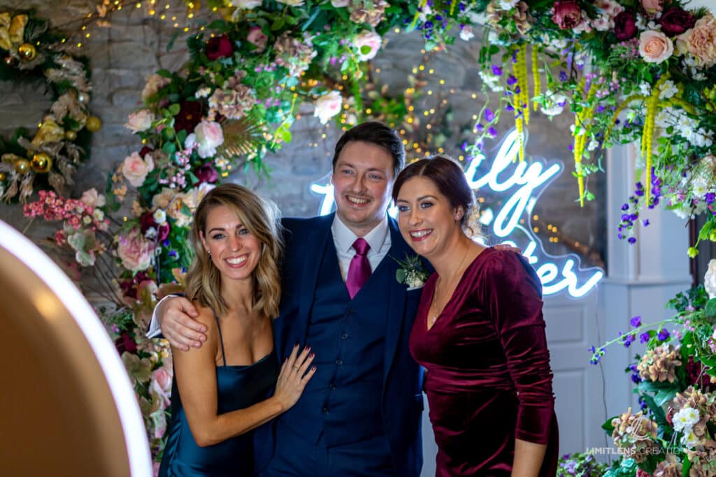 Ring light photo booth setup at a wedding.